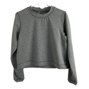Lululemon Grey Jersey Knit Sweatshirt Crop Top